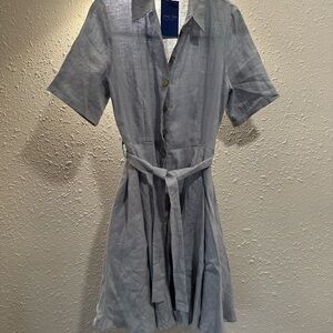 Elegant Gray Button-Down Dress